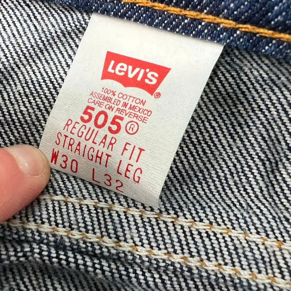 Levi's 505 Vintage Blue Jeans Orange Tab Deadstock Men's size 30X32 Straight Leg